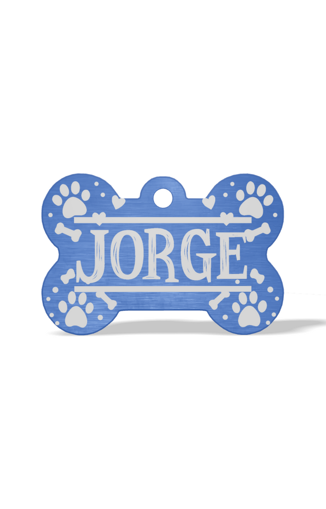 Personalización: Placa de Hueso - Azul Rey / Mediano