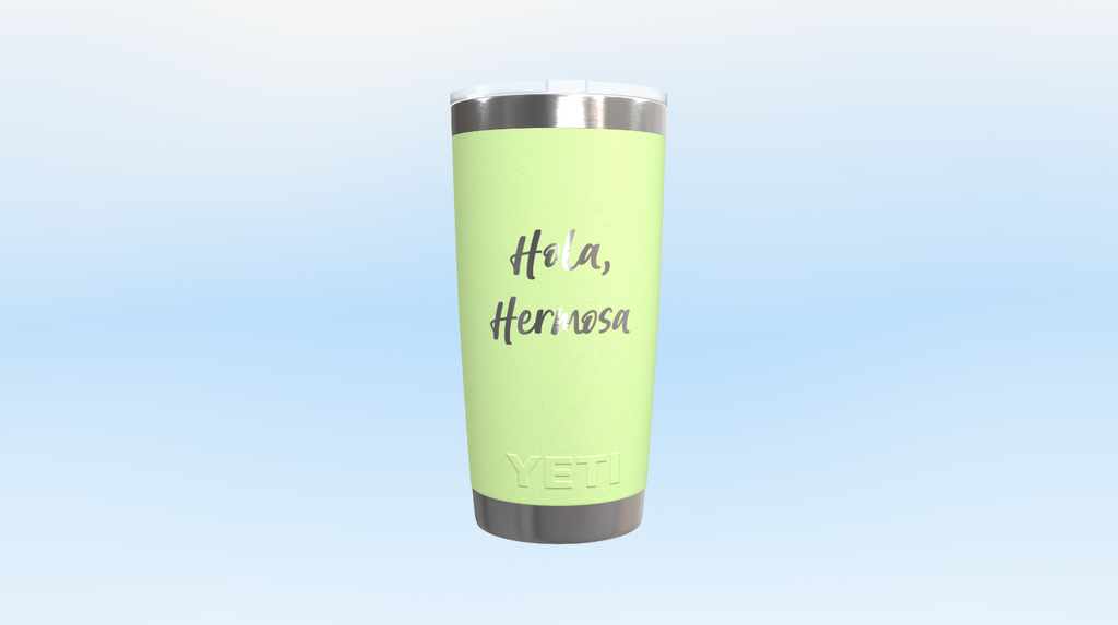 Personalización "Hola hermosa": YETI Rambler 20 oz Tumbler - Key lime