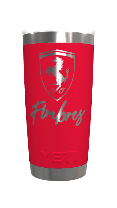 Customization: YETI Rambler 20 oz Tumbler - Rescue red