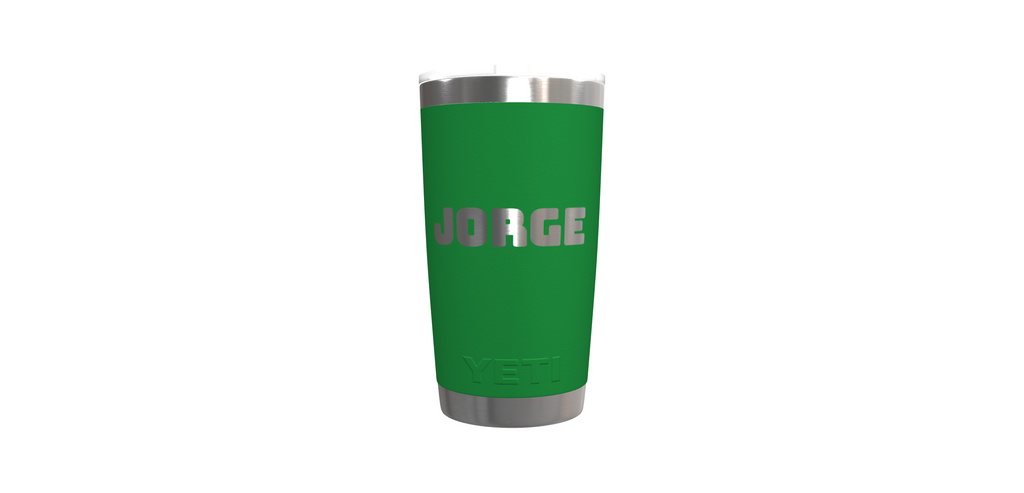 Customization: YETI Rambler 20 oz Tumbler - Black forest green