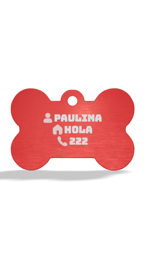 Personalización: Placa de Hueso - Rojo / Mediano