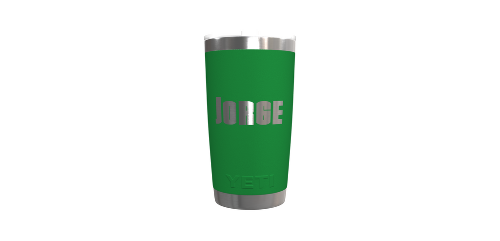Customization: YETI Rambler 20 oz Tumbler - Black forest green